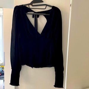 Reformation blouse Sz L open back with bow